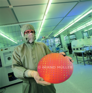 Herstellung von Mikrochips auf Siliziumscheiben